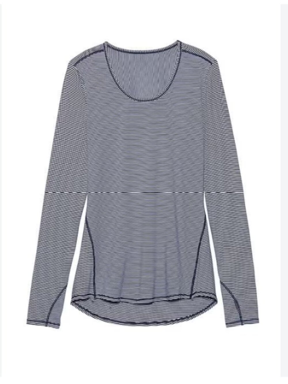 Athleta - Long Sleeve Tunic Top 243317 | Navy & White Stripe | Size Medium